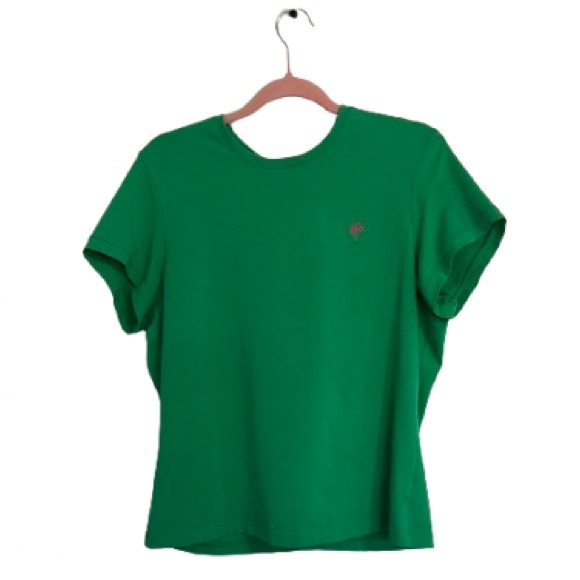 Lilly Pulitzer Vintage White Label Kelly Green Top, Embroidered Palm, Women’s XL - Picture 3 of 17